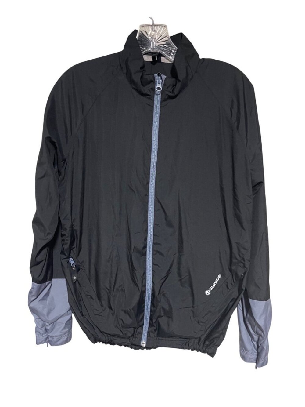 Sunice Trista Womens Golf Jacket Size Large Black Blue Colorblock Lined Weather